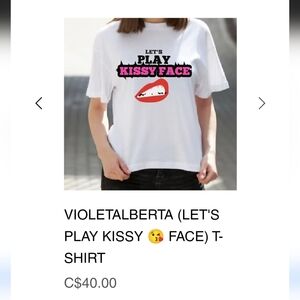 White Graphic T-Shirt with Pink and Black Print